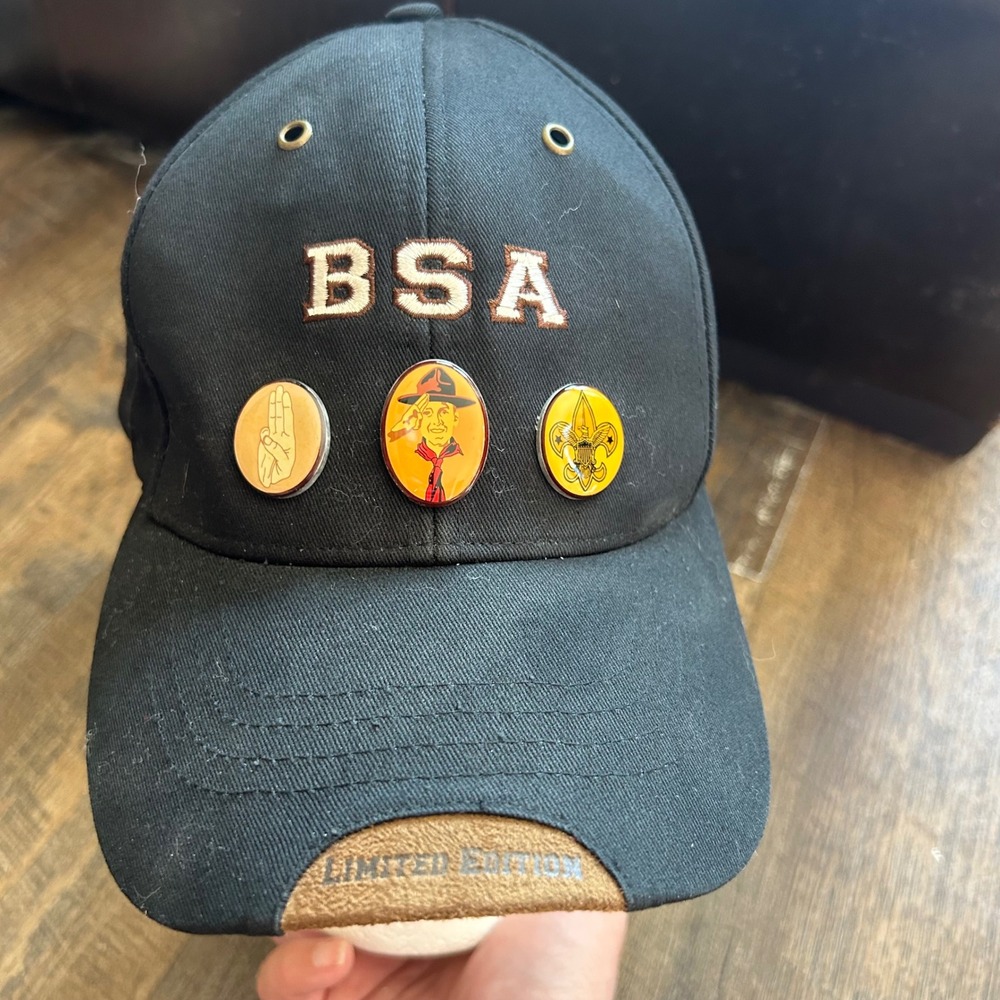 BSA Boy Scouts of America 2008 Limited Edition Black Baseball Cap with Pins